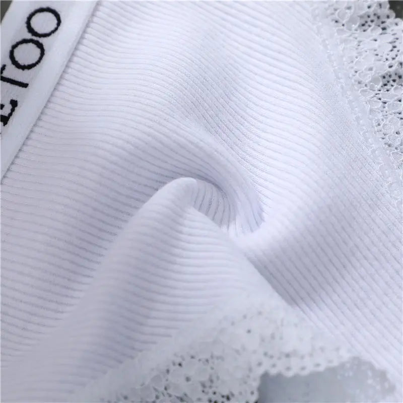 FINETOO Women Cotton Panties M-2XL Sexy Hollow Out Lace Briefs Female Letter Belt Brazil Underwear Girl Big Size PantyLingerie