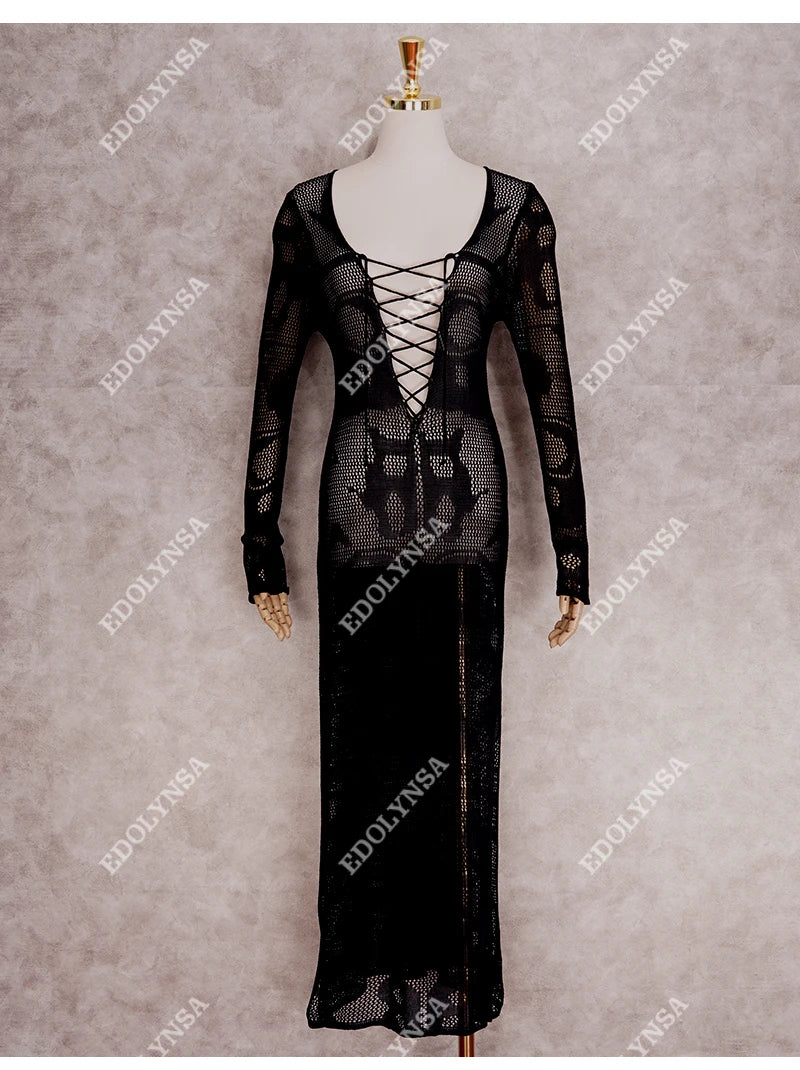 New Arrivals Sexy Beach Cover up Crochet Women Swimwear Rash Guard Beach Kaftan Wrap Dress Robe de Plage Saida de Praia #Q194