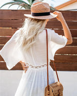 Crochet White Knitted Beach Cover Up Dress Tunic Long Pareos Bikinis Cover Ups Swim Cover Up Robe Plage Beachwear