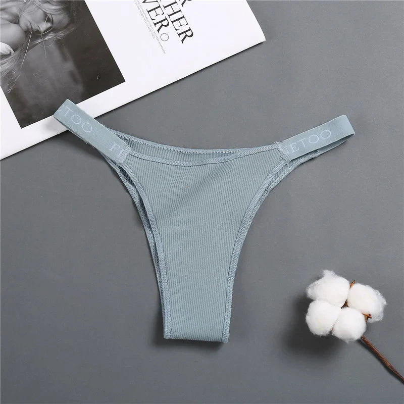 Sexy Low Rise Cotton Panties for Women Female Briefs Pantys LadiesLetter Belt Underwear Girls M-XL Intimates Lingerie FINETOO