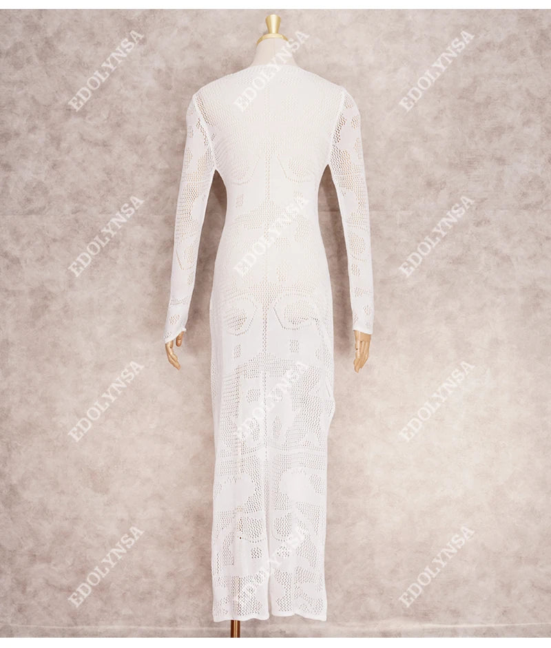 New Arrivals Sexy Beach Cover up Crochet Women Swimwear Rash Guard Beach Kaftan Wrap Dress Robe de Plage Saida de Praia #Q194