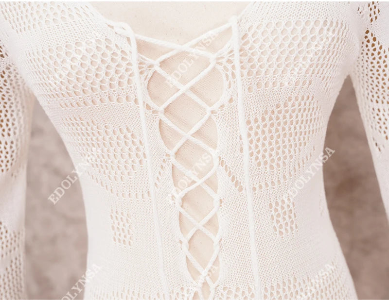 New Arrivals Sexy Beach Cover up Crochet Women Swimwear Rash Guard Beach Kaftan Wrap Dress Robe de Plage Saida de Praia #Q194
