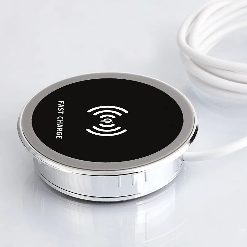 Desk Embeded Wireless Charger 15W Phone Charger 3.0 For xiaomi mi 11 10s Wireless Charging Pad For iphone 12 pro max x plus