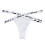 1PC FINETOO Women Panties Front Cross Cotton Lingerie Sexy Low WaistColor Thongs Ladies Underwear Fashion Soft Underpants