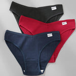 3PCS M-2XL Women Cotton Panties Briefs Female Sexy V Wasit Underwear Ladies Underpants Pantys Girls Plus Size Intimates Lingerie