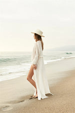 Crochet White Knitted Beach Cover Up Dress Tunic Long Pareos Bikinis Cover Ups Swim Cover Up Robe Plage Beachwear