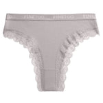 FINETOO Women Cotton Panties M-2XL Sexy Hollow Out Lace Briefs Female Letter Belt Brazil Underwear Girl Big Size PantyLingerie