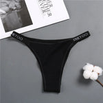 Sexy Low Rise Cotton Panties for Women Female Briefs Pantys LadiesLetter Belt Underwear Girls M-XL Intimates Lingerie FINETOO