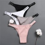 Sexy Low Rise Cotton Panties for Women Female Briefs Pantys LadiesLetter Belt Underwear Girls M-XL Intimates Lingerie FINETOO