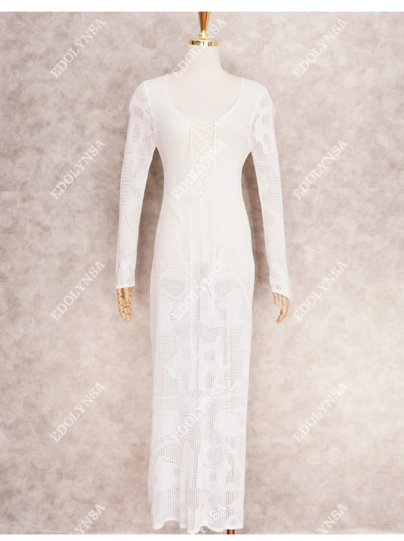 New Arrivals Sexy Beach Cover up Crochet Women Swimwear Rash Guard Beach Kaftan Wrap Dress Robe de Plage Saida de Praia #Q194