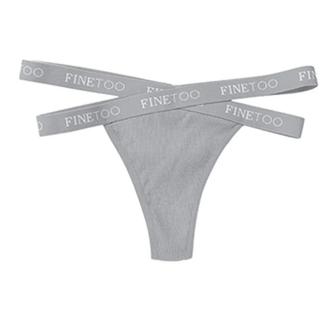 1PC FINETOO Women Panties Front Cross Cotton Lingerie Sexy Low WaistColor Thongs Ladies Underwear Fashion Soft Underpants
