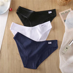 3PCS M-2XL Women Cotton Panties Briefs Female Sexy V Wasit Underwear Ladies Underpants Pantys Girls Plus Size Intimates Lingerie