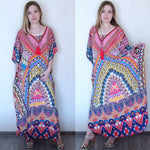 2026 Indie Folk Embroidered Short Sleeve Summer Dress Cotton Tunic Beach Kaftan Women Beachwear Swimsuit Cover Up Robe de plage