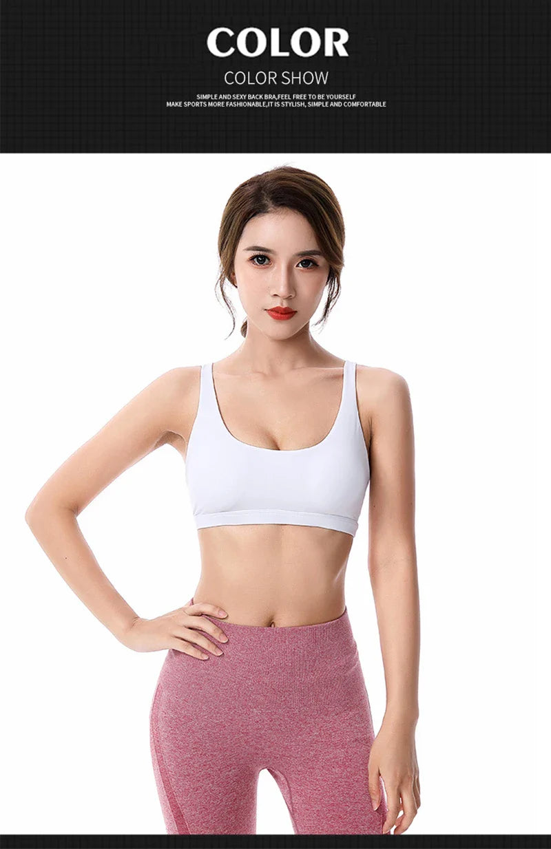 New Fitness Sports Bra for Women Push Up Cross Back Shockproof Running Gym Training Workout Yoga Underwear Crop Tops