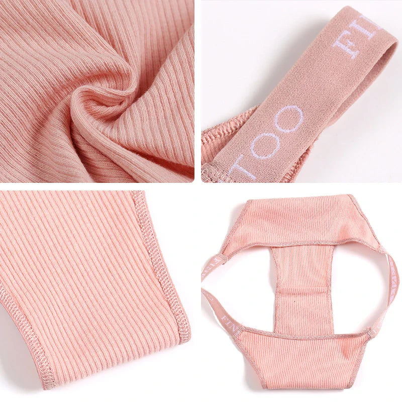 Sexy Low Rise Cotton Panties for Women Female Briefs Pantys LadiesLetter Belt Underwear Girls M-XL Intimates Lingerie FINETOO