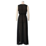 Loose Chiffon Beach Dress Sexy Women Solid Elegant Split Summer Maxi Dress Vestidos