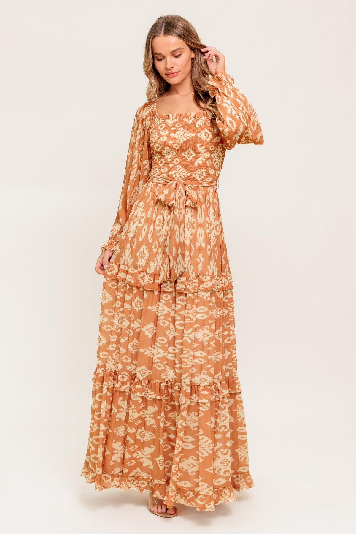 COSMOPOLITAN ELEGANCE WOVEN MAXI DRESS