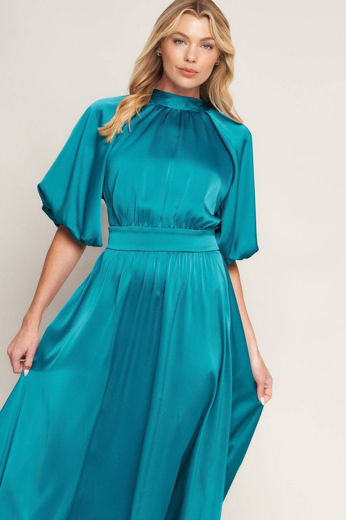 PETAL PROWESS WOVEN MIDI DRESS