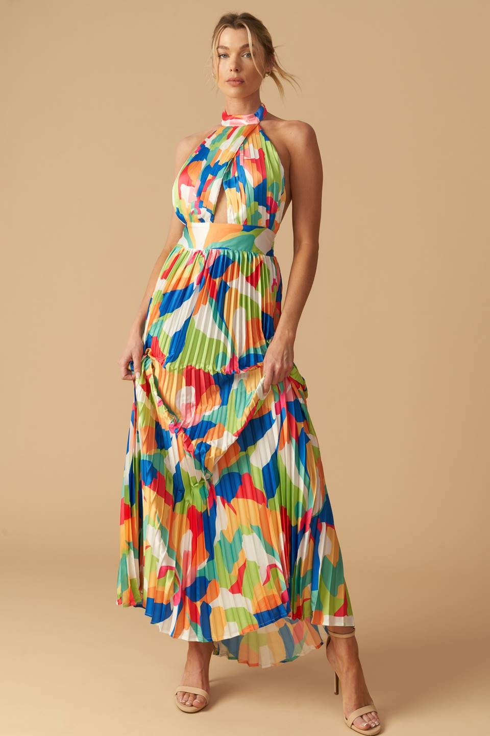KEEP BLOOMING WOVEN MAXI DRESS