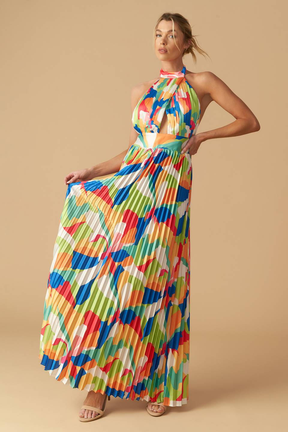 KEEP BLOOMING WOVEN MAXI DRESS