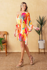 EASY WAY OUT WOVEN KAFTAN MINI DRESS