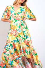 ELABORATE CHARM WOVEN HI-LO DRESS