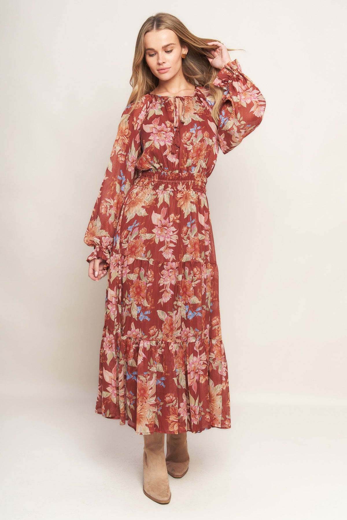 FOREST PARK WOVEN MIDI DRESS