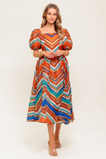BRIGHT PERSONALITY WOVEN MIDI DRESS