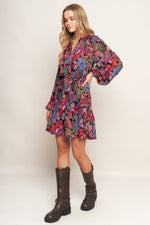 FLORAL BLISS WOVEN MINI DRESS