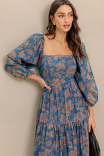 CIRCLE OF FRIENDS DENIM MIDI DRESS