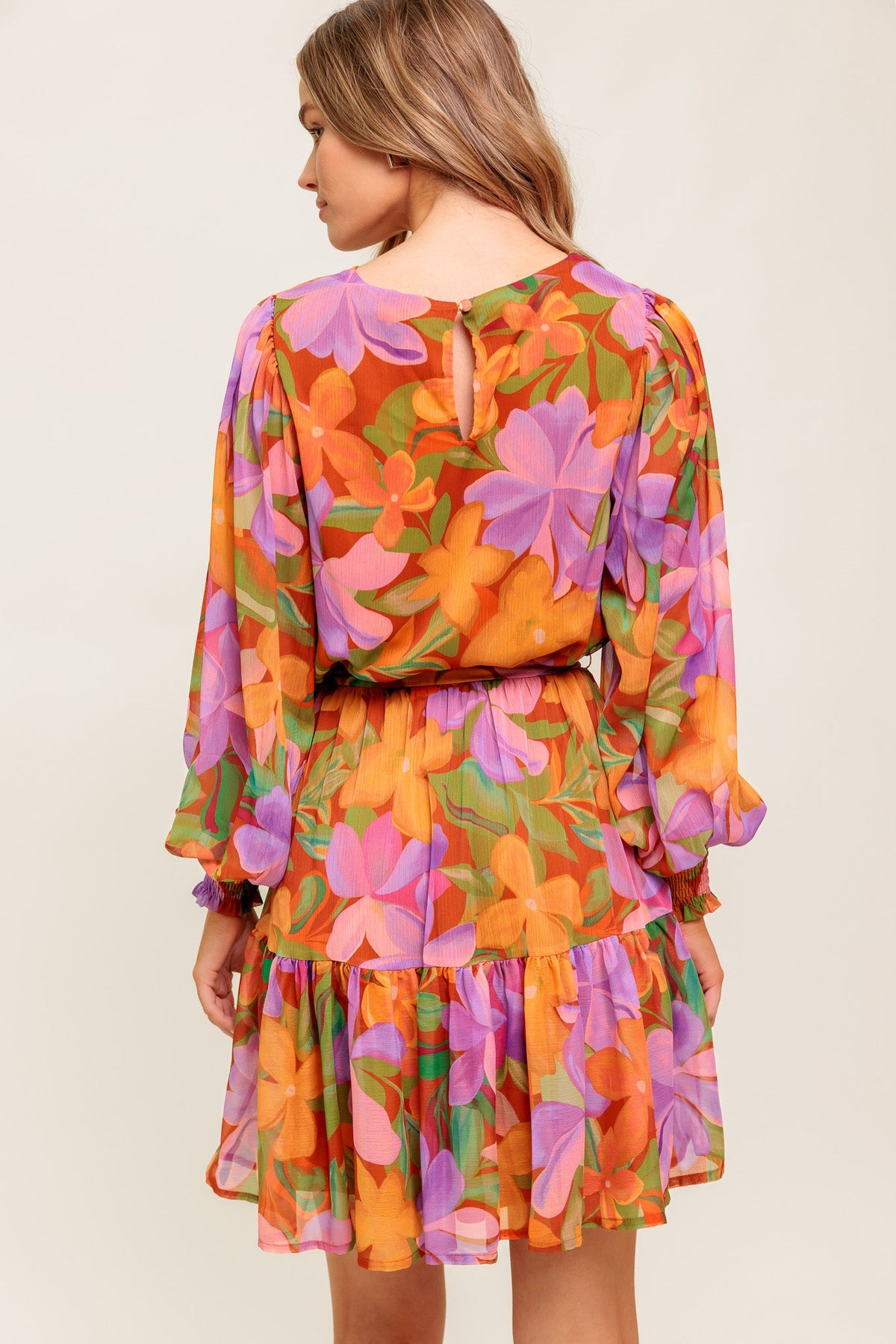 MUTED GARDEN WOVEN MINI DRESS