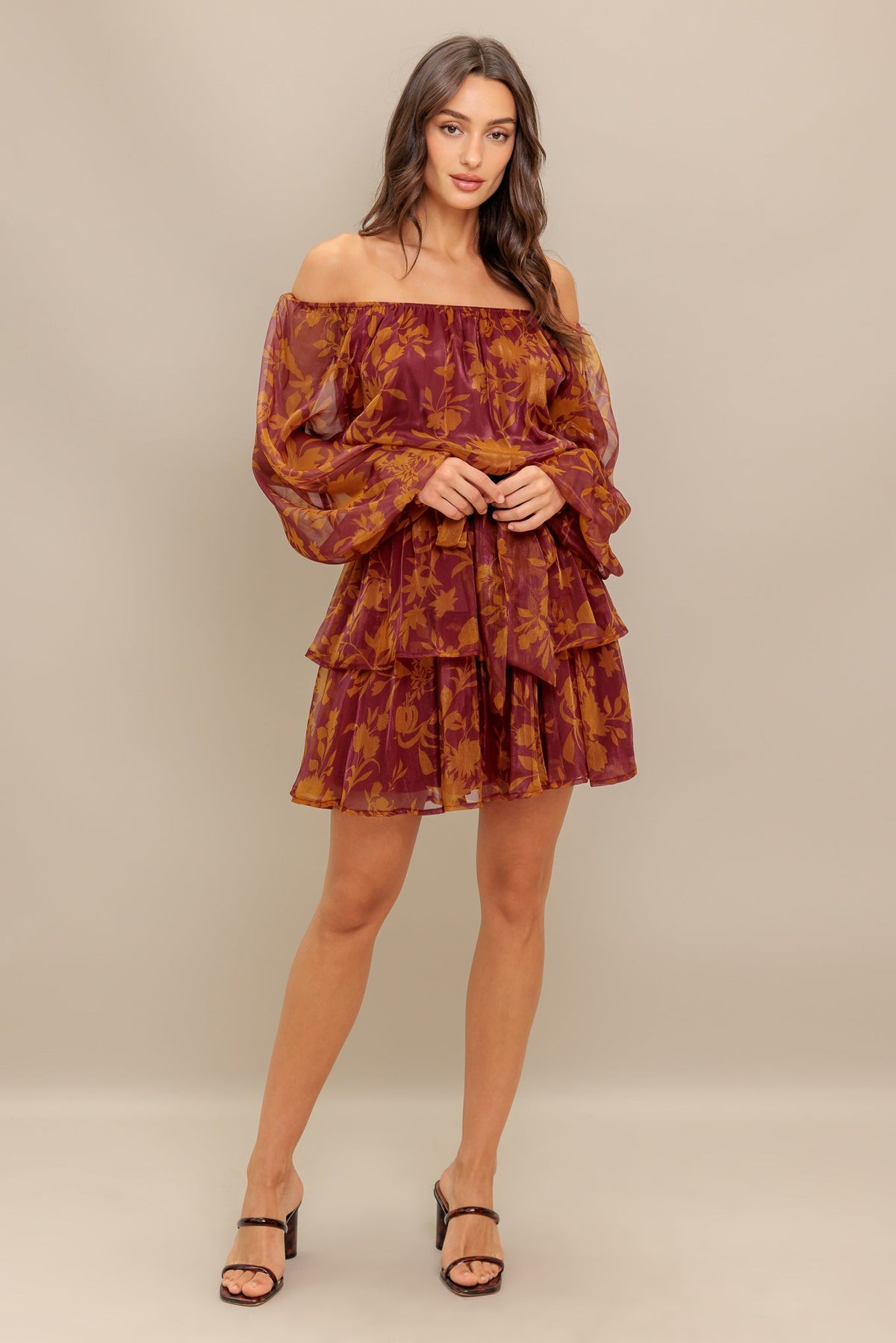 PETAL MIST WOVEN MINI DRESS