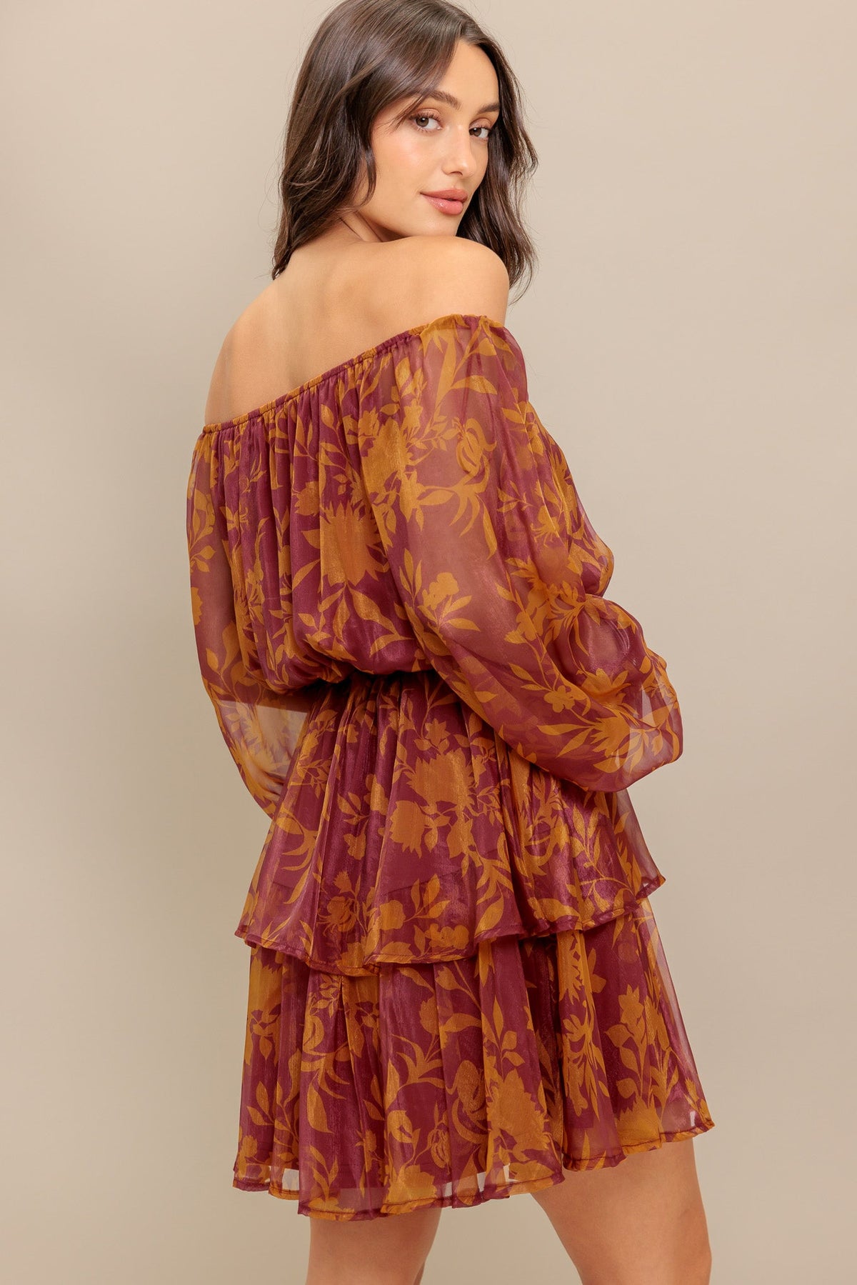 PETAL MIST WOVEN MINI DRESS