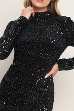 WHIMS OF FATE SEQUIN MINI DRESS