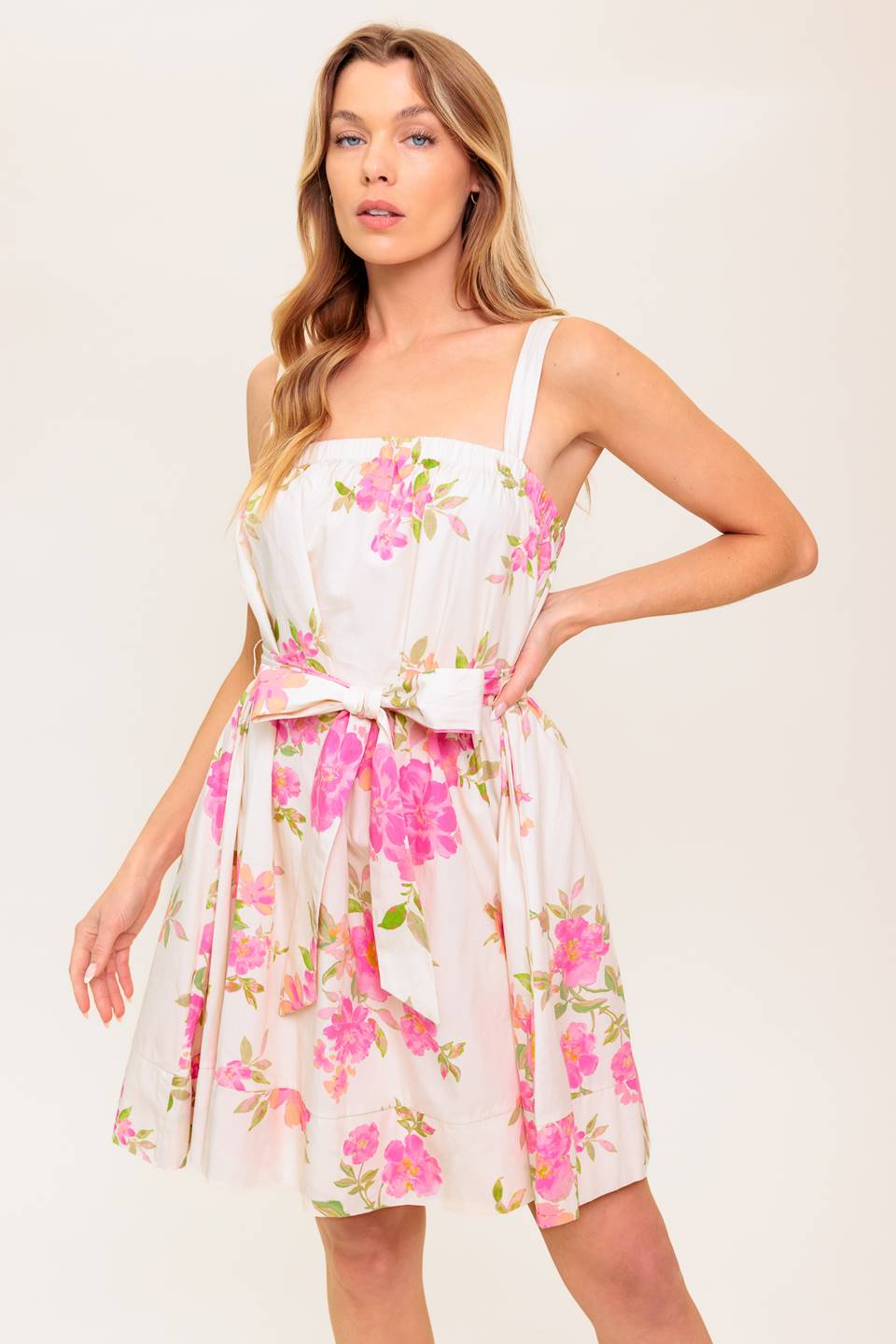 PERFECT AFTERNOON WOVEN MINI DRESS