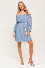 NO MORE CLOUDY SKIES WOVEN MINI DRESS