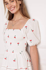 STILL DECIDING EMBROIDERED MINI DRESS
