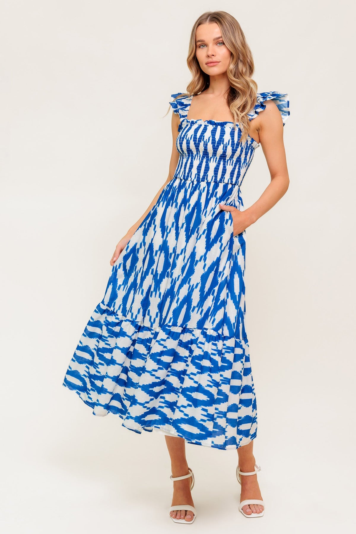 LOST IN THE DETAILS WOVEN MIDI DRESS