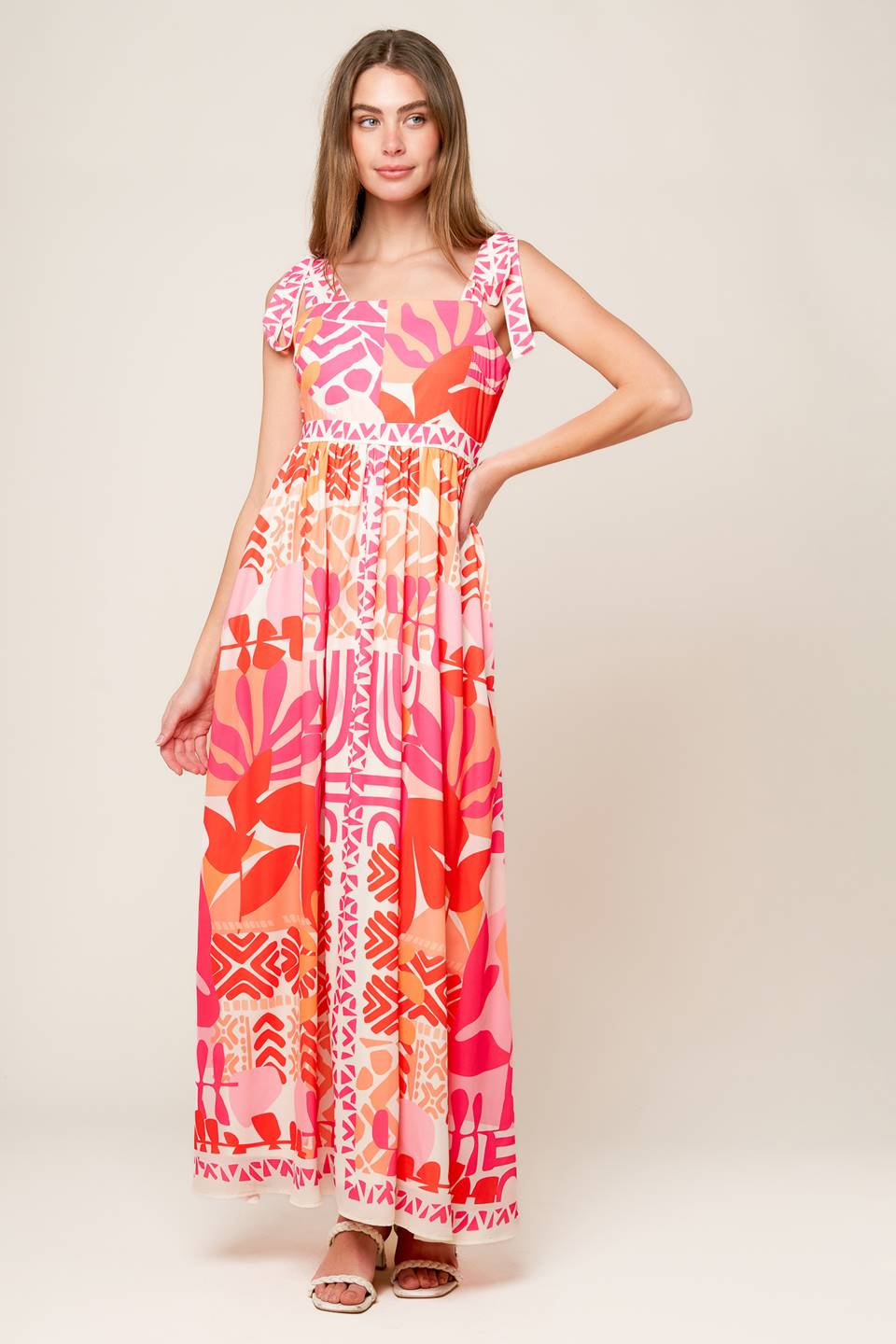 DRIVE-IN MOVIE WOVEN MAXI DRESS
