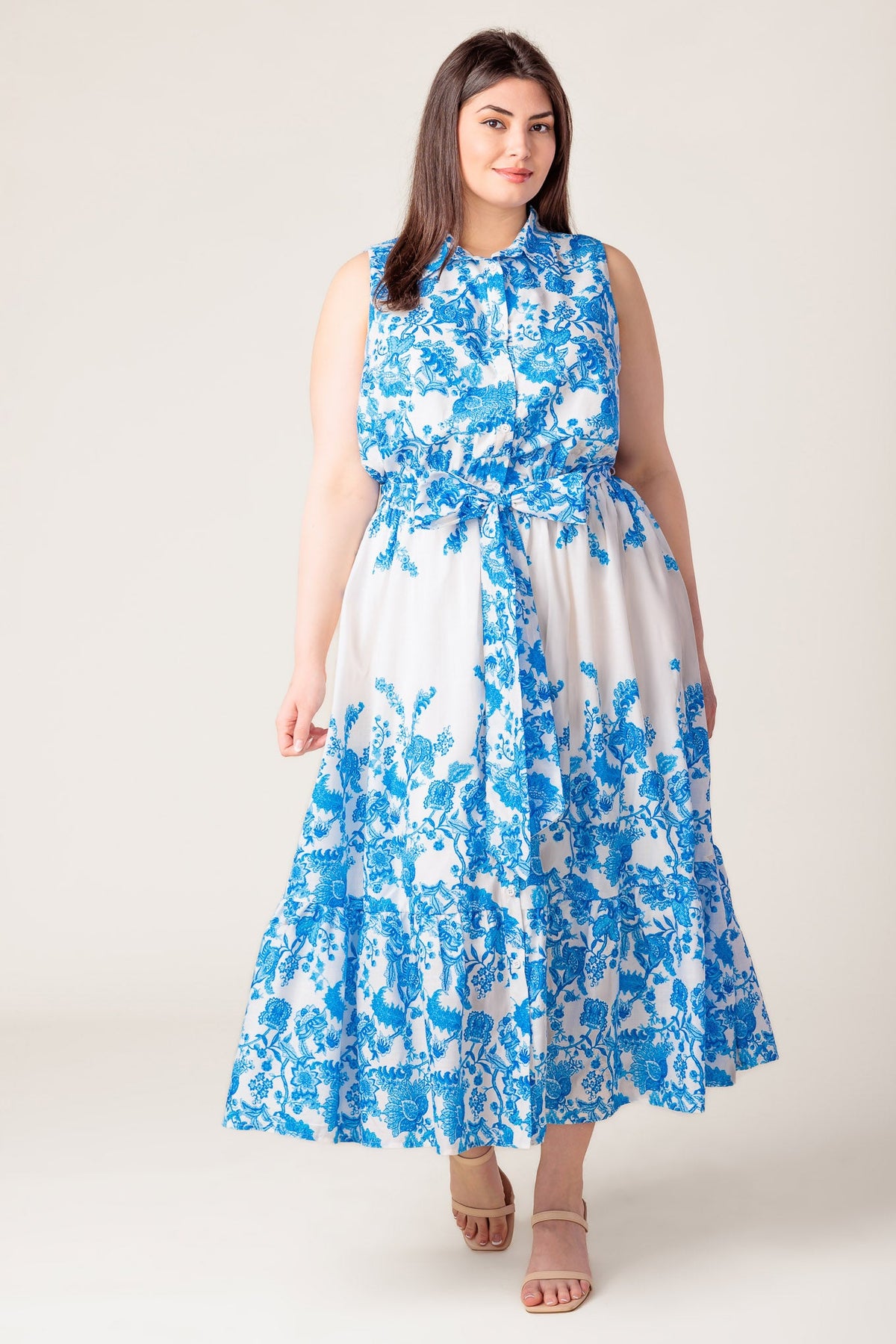 PALM SHORES WOVEN MIDI DRESS