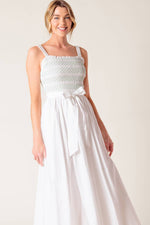 ROMINA BRODERIE WOVEN MIDI DRESS