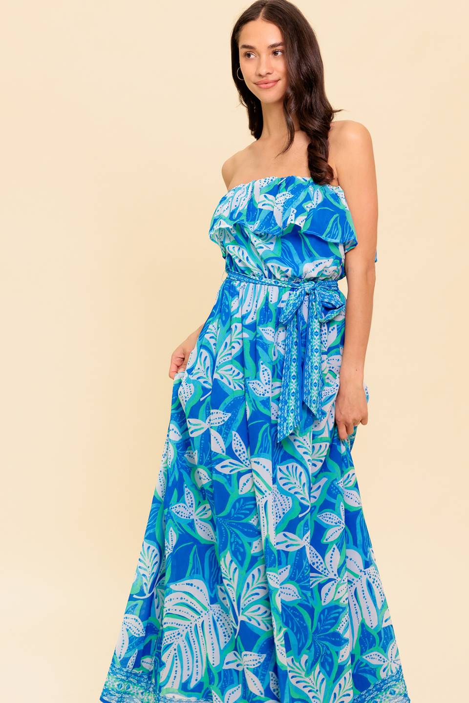 MANHATTAN ROMANCE WOVEN MAXI DRESS
