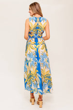 SOFT MEADOW BLUE WOVEN MIDI DRESS