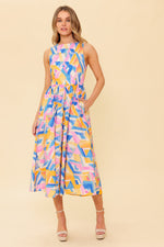 PATTON PARK BLUE WOVEN MIDI DRESS