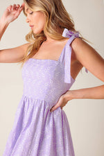 NIGHT TO REMEMBER LAVENDER WOVEN MINI DRESS