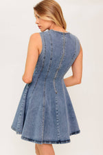 CAUGHT IN A MOMENT DENIM MINI DRESS