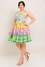 OUT OF OFFICE GREEN WOVEN MINI DRESS