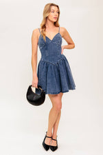 FOREVER FREE DENIM MINI DRESS