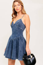 FOREVER FREE DENIM MINI DRESS