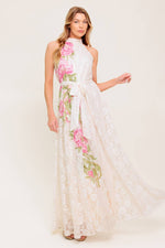 BOTANICAL DREAM WOVEN LACE MAXI DRESS